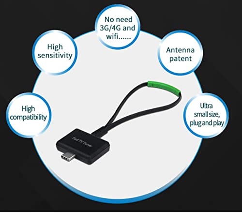 MyGica Type-C USB TV Tuner Card, Watching ATSC Digital TV Anywhere, Freeview HD TV Receiver, Recast Wireless HDTV Stick Tuner Adapter, USB TV Antenna for Android Phone Tablet PC Pad, No Internet Need