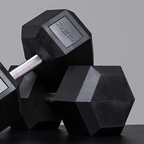 Rep 5-50 lb Rubber Hex Dumbbell Set, Low Odor
