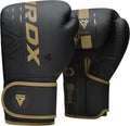 RDX Boxing Gloves, Pro Training Sparring, Maya Hide Leather, Muay Thai MMA Kickboxing, Men Women Adult, Heavy Punching Bag Focus Mitts Pads Workout, Ventilated Palm, Multi Layered, 8 10 12 14 16 18 Oz - color: GOLDEN, size: 18 OZ