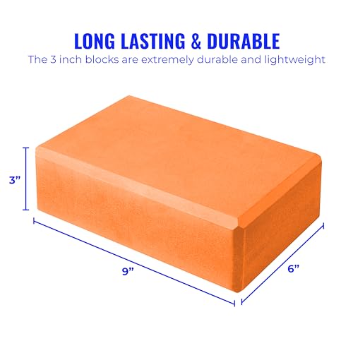 3 in Foam Bulk Yoga Blocks, 10 Pack - color: Orange