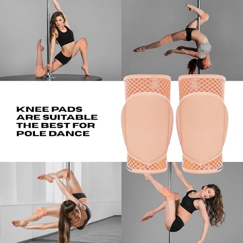 Queen Wear – Nude Latte Grip – Pole Dance Knee Pads – Perfect Woman Protection for Ballet Modern Dance and Indoor Sports (XXL) - size: XXL