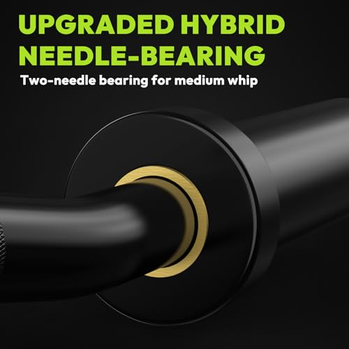 HANDBODE Olympic EZ Curl Bar 4 ft / 6.2 ft Barbell 2 Inch, 500lb / 700lb Capacity, Chrome Curling Bar for Weight Lifting, Biceps, Hip Thrusts, Squat, Home Gym Workouts - color: 4ft Curl Bar 20lb, Black