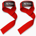 Rip Toned Lasso Lifting Straps for Weightlifting, 23¼" Padded | 1 Pair, cotton, non-latex neoprene. No break-in. Quick release. Deadlifts, rows, shrugs, pull-ups. Machine washable. - color: Red