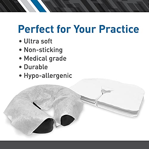 BodyMed Disposable Face Cradle Covers - 1 Pack of 100 Sheets - Medical-Grade, Ultra Soft, Luxurious, Non-Sticking Massage Face Covers/Headrest Covers for Massage Tables & Massage Chairs - size: 100 Count