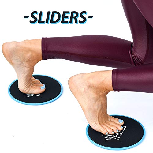 Natural Pilates Core Sliders - Dual Sided Sliders for Workouts on Carpet & Hardwood Floors, Exercise Sliders for Abs Legs and Butt, Ab disc Sliders for Workout, Core disc Sliders for Carpet