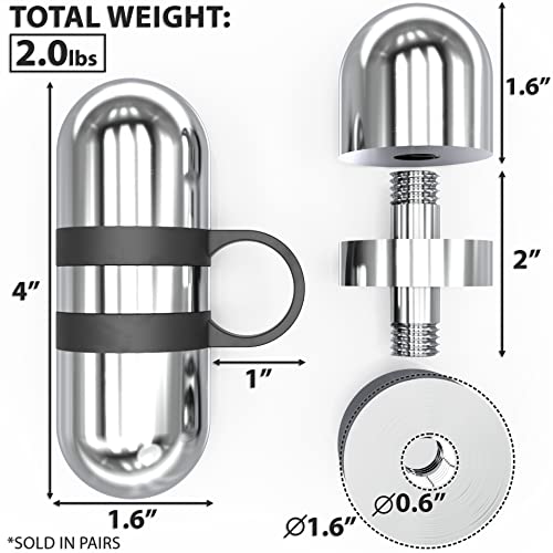 Synergee Cardio Hand Weights. Steel Hand Weights Dumbbell Set with Anti-Slip Silicone Finger Loop for Workout, Fitness, Training for Men and Women. Sold In Pairs. Available in 1lb, 1.5lb and 2lb Sets - color: 4LB Chrome