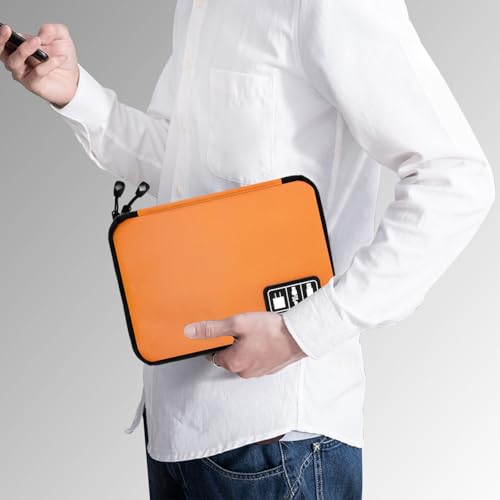 Lcsmaokin Electronics Travel Organizer,Portable Waterproof Electronic Travel Storage Bag for Small Charging Cord Storage,Charger,SD Card etc,for Travel,Business-Orange Green - color: C-Orange-Green, size: Single Layer