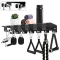 Floating Shelf Organizer Compatible with Tonal Accessories Home Gym Weight Storage Equipment Hanger Metal Rack Holder Wall Mount with Hooks T-Lock Adapters Bracket Hanger Workout Fitness (Style 2)