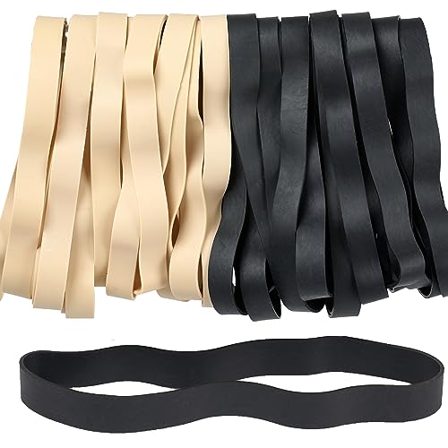 AMUU Rubber Bands Size 107 | Wide, Big, Thick, Long, 30Pcs, Heavy Duty - color: Black,light brown