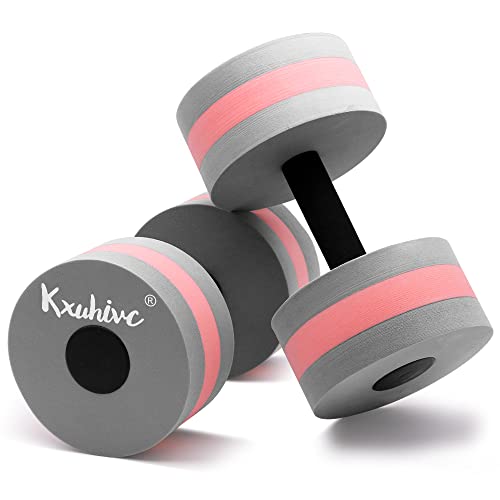 Water Dumbbells, 2Pcs Foam Barbells Water Aerobics Weight for Pool Exercise | EVA Foam, Aquatic Pool Fitness, Exercise Equipment, Lightweight, High Density, Water Resistance Weight Loss for Therapy - color: Grey