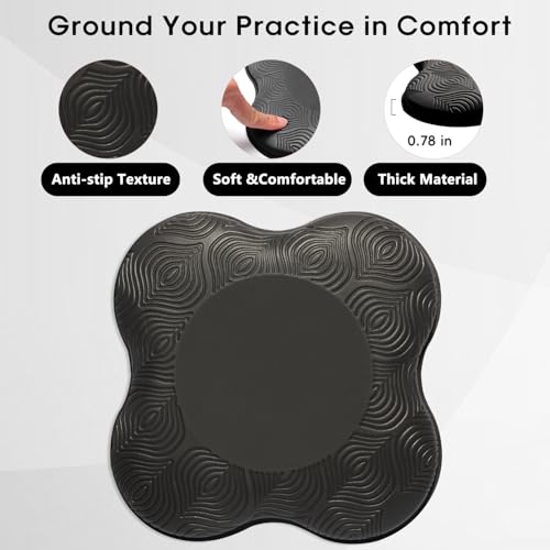 2 Pack Yoga Knee Pads Mat Set - Extra Thick Foam Kneeling Pad Cushion for Knees, Elbows, Wrists, Head - Yoga Essentials for Women Men, Non-Slip Pilates, Meditation, Floor Workouts - color: 4pcs-black+blue