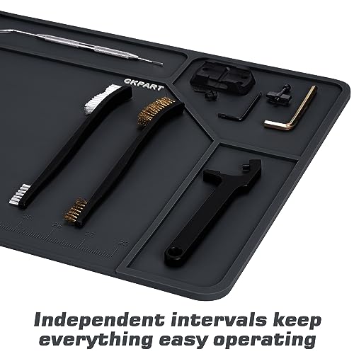 CKPART Rifle Gun Cleaning Mat, Anti-Slip Rubber Tactical Magnetic Mat, Gun Maintenance Mat,Gun Maintenance Mat for Gun Cleaning Kits 36" x 12"