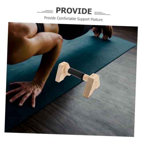 Wooden Push up Handles Parallettes Bars Set 30cm Beech Wood Non-slip Base Calisthenics Gym Equipment for Men Women Home Strength Training and Handstand Practice
