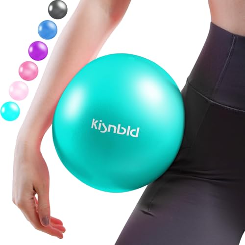 kisnbld Small Exercise Ball, 9 Inch Mini Pilates Ball, Anti Burst and Slip Resistant Mini Yoga Ball for Stability, Fitness, Physical Therapy, Stretching & Core Strength Workout at Home Gym & Office - color: 1Aqua