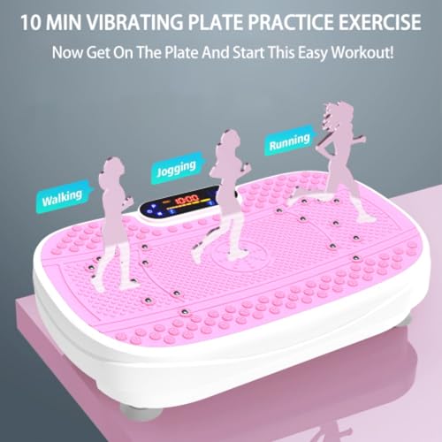 Vibration Plate Exercise Machine,Vibrating Plate for Lymphatic Drainage,Shake Plate for Weight Loss,Full Body Vibration Platform Machines for Women Men Exercise - color: Pinkwhite