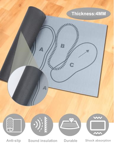 Squat Mat with Foot Position,Large Squat Target Pad 30'' X 13.8'',4mm Thickness Squat Mat Foot Positioning, Exercise Mat for Squats, Leg and Abdominal Workouts - color: Grey