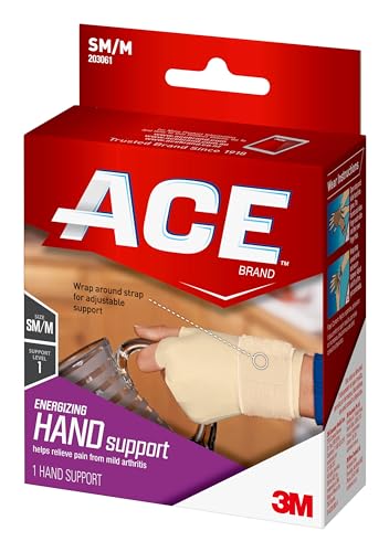 ACE Energizing Hand Support, Small/Medium, Beige, 1/Pack - size: Small/Medium