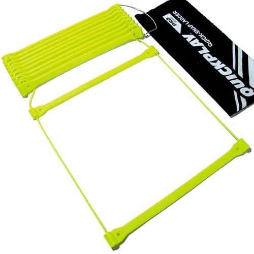 QUICKPLAY Agility Ladder - Adjustable Speed & Footwork Trainer | Flat anti-trip rungs, Change spacing per drill, Sprint & coordination work, Carry bag, Turf, grass or gym, All levels