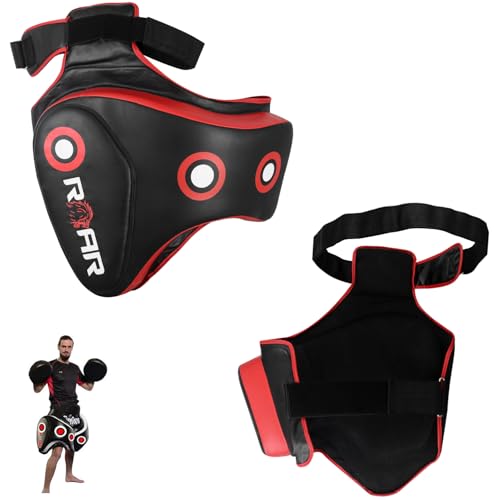 ROAR-INT MMA Thigh Pad Kickboxing Muay Thai Pads Boxing Leg Guard MMA, Punching, Taekwondo, Martial Arts Training Kick Leg Protector Guard - color: Red-Black, size: Right-Leg