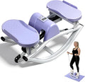 Side-to-Side Low Impact Rocker Stepper with Resistance Bands &Slip Mat – Quiet Home Workout Equipment for Full Body Cardio