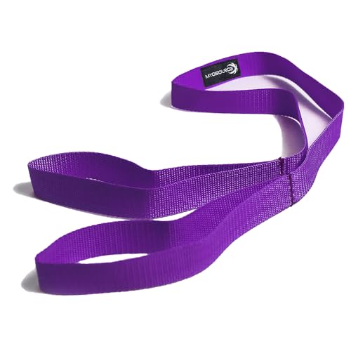 Myosource Kinetic Bands Tumble Pro X Ankle Straps Kit – Cheerleading Standing Tumbling Equipment, Gymnastics Backhandspring Trainer – Includes Flexibility Stunt Stretch Strap – Blue, Pink, Purple - color: Purple