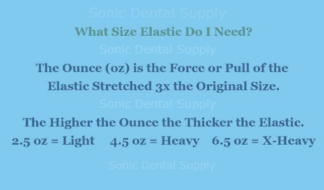 1/8 inch X-Heavy 6.5 oz - Orthodontic Elastic Rubber Bands - 100 Pack - Clear Latex Free, Small, Braces, Dreadlocks Hair Braids, Tooth Gap, Packaging, Crafts, Sonic Dental Supply - Made in USA