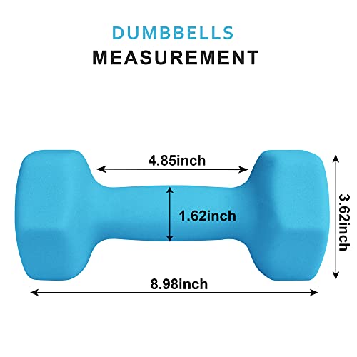 Balelinko Home Gym Equipment Workouts Strength Training Weight Loss Pilates Weights Yoga Sets Weights for Women, Men, Seniors and Youth - color: Blue, style: 9 LB, Pair