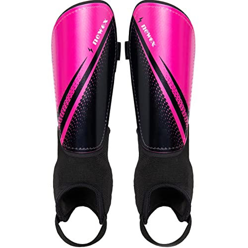 newox Soccer Shin Guards Kids Youth - Shin Pads Protection Boys Shin Guards Soccer Youth - Soccer Shin Guards for Kids 3-15 Years Old Girls Boys - color: Pink+Black, size: Medium