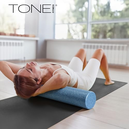 Tone Fitness High Density EPP Foam Exercise Foam Roller for Yoga, Pilates, Stretching, Massage, and Recovery | Multiple Sizes and Colors - color: Black, size: 36 Inch