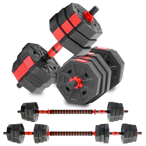 Adjustable Dumbbell Set, 5-44 lbs Free Weight Set with Connector, Convertible Dumbbell, Barbell, Push-up, Home Gym Fitness Weight for Men Women - color: SQ-44POUNDS