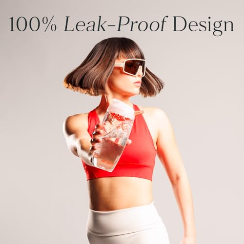 Promixx Pursuit Protein Shaker Bottle – 26oz Silent Snap-Fit Mixer for Lump-Free Shakes – Leak-Proof BPA-Free Ecozen Gym Shaker with Measurement Marks for Fitness and Travel – Clear - color: Clear, style: 26oz