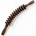 Wooden Curved Handheld Roller Stick Massager - 12 Rollers Wood Therapy Tool for Trigger Point, Fascia & Cellulite Reduction, Lymphatic Drainage, Muscle Tension Relief & Body Shaping (Brown) - color: Brown Curved-12 Rollers