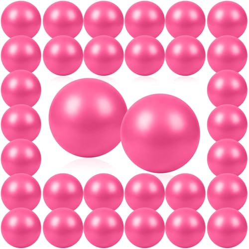 40 Pcs Small Exercise Pilates Ball Bulk 9 Inch Mini Yoga Balls Anti Burst and Slip for Stability Fitness Physical Therapy Stretching & Core Workout at Home Gym Office Class - color: Solid Pink