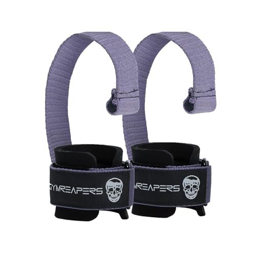 Gymreapers Weight Lifting Straps With Dowel - Wrist Straps for Weightlifting - Workout Deadlift Wrist Weights - Reinforced Stitching & Padded Fit Gym Accessories for Strength & Gym Hand Grip - color: Lilac
