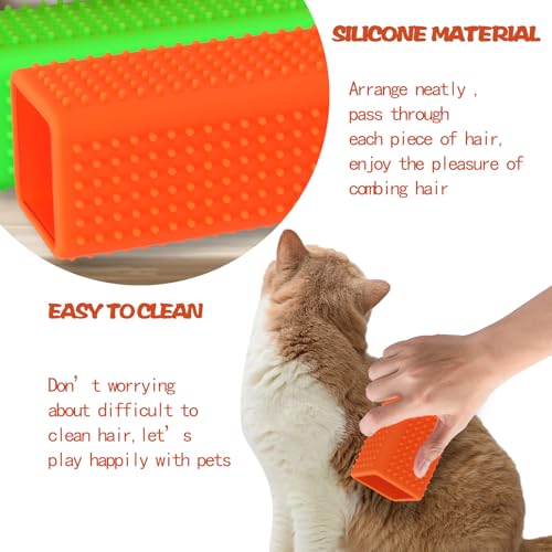 2pcs Pet Hair Remover, Car Carpet Cleaner for Dog & Cat Hair, Interior, Furniture, Sofa - color: Orangegreen