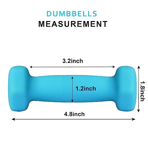 Balelinko Home Gym Equipment Workouts Strength Training Weight Loss Pilates Weights Yoga Sets Weights for Women, Men, Seniors and Youth - color: Blue, style: 1 LB, Pair