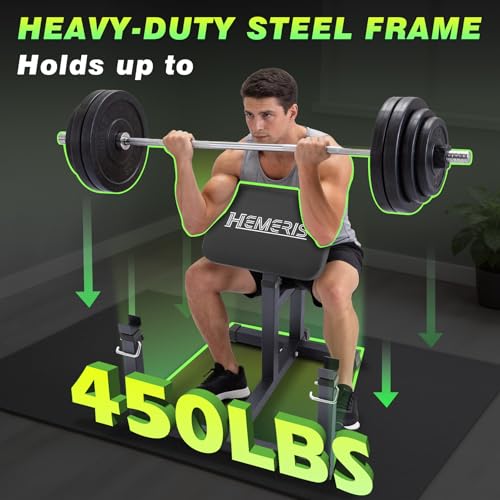 Preacher Curl Bench, Max Load 450 LBS Strength Training Bench Home Gym Bench Fitness Equipment,6-Level Seated Barbell Dumbbell Bicep Curl Machine Weight Bench - color: Black