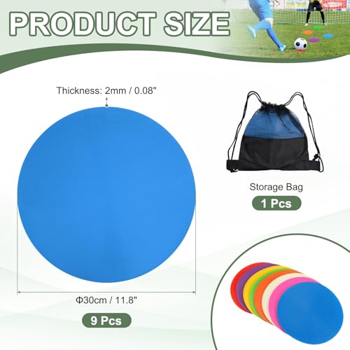 Spot Markers, Poly Spot Marker for Agility Training Floor Dots Non Slip Flat Field Cones - color: Blue, size: 30 cm/11.8inch