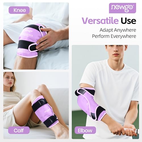 NEWGO Ice Pack for Knee Replacement Surgery, 360° Full Wrap, Purple | Y-shaped Strap Stays Put, Reusable for Knee Replacement, ACL, Arthritis, Swelling, and Sports Injuries, 21.7" x 9.8" - color: Regular Purple 1-pack