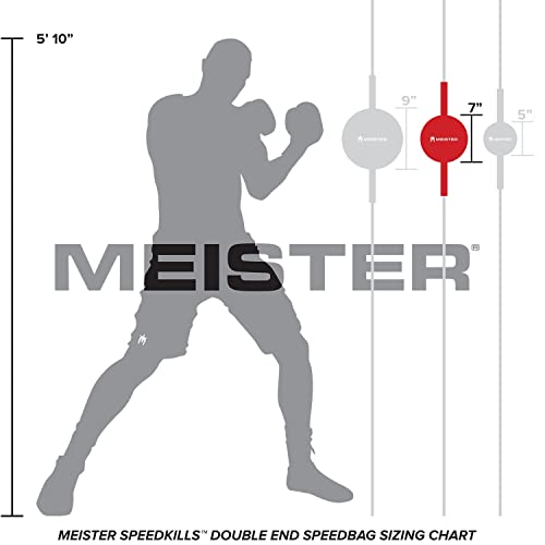 Meister SpeedKills Double-End Leather Speed Bag w/Bungees & Lightweight Latex Bladder - style: Medium (7.0")