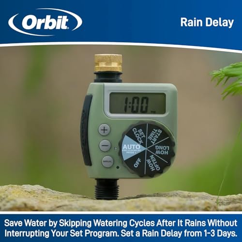 5-Pack (5 Total Timers) Orbit One Outlet Single-Dial Hose Faucet Timer - Easy Programmable - for Garden Watering System - LCD Hose Timer with Adjustable Watering Schedule - 62056 - size: Pack Of 5
