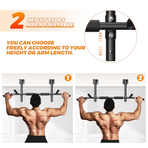 Joist Mounted Pull Up Bar,42" Wide Bar Ceiling Mount Chain Up Bar Adjustable Height,for Home Gym,Cross Training Strength Building,up to 350LBS