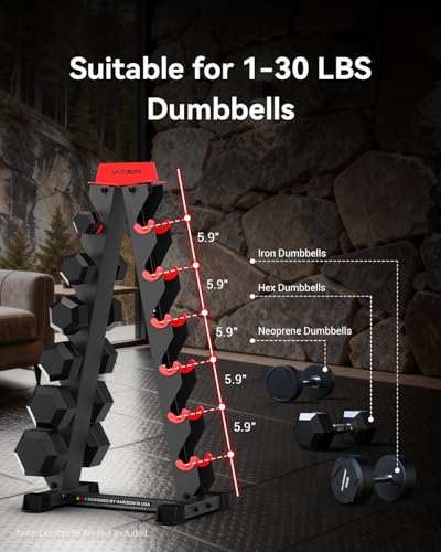 HARISON High-end A-Frame Dumbbell Rack Stand, 6-Tier Weight Rack for Dumbbells Home Gym 480LBS Weight Capacity（without dumbbells)