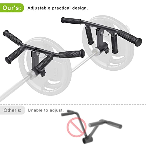 SELEWARE V Bar & T Bar Landmine Handle Attachment for 2" Barbell Bar, Solid Multi-Grip Landmine Handle T Row Attachment with Non-Slip Rubber Handle, Fits 2" Olympic Bars Strength Training Bars - color: Adjustable T Bar W/ Flat Rubber Handle