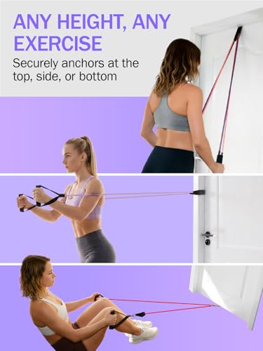 Slim Panda Door Anchor for Resistance Bands,Heavy Duty Resistance Band Door Anchor for Home Workout,Physical Therapy & Fitness, Large Door Anchor Attachment - style: Door Anchor Purple 2Pack