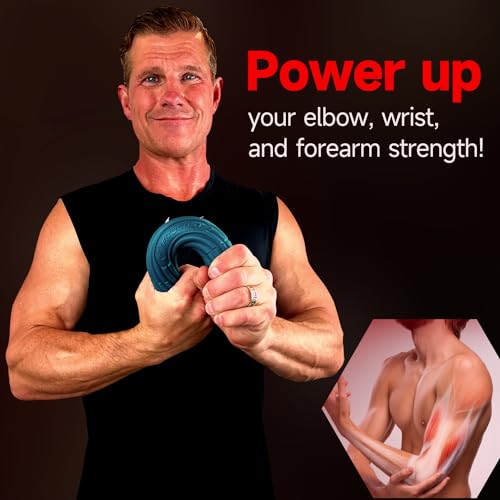 FitBeast Flex Therapy Bar, Tennis Elbow Therapy Bar - Ideal for Relieve Tendonitis Pain & Improve Grip Strength, Fitness Resistance Bar for Golfers Elbow & Tendinitis, Twist Bar for Physical Therapy - color: 1 Piece - Blue - Medium