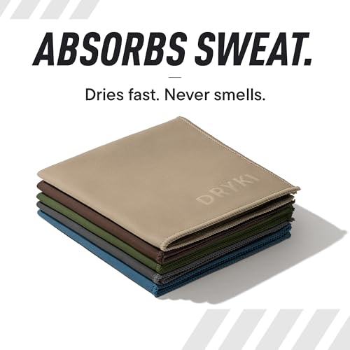DRYKI Pocket-Sized Sweat Towels - The Original Sweat Absorbing Handkerchiefs - Quick-Dry Microfiber Sweat Rags for Face, Hands, & Body - Men & Women - Gym, Sports, and Work (Forest: 5 Pack) - color: *Forest
