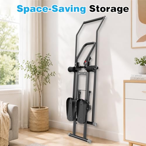 Stair Stepper Ab Machine for Home Gym, Multi-functional Full-Body Workout Equipment, Compact Folding Stair Climber with Oversized Pedal, 90% Pre-Assembled Stairmaster