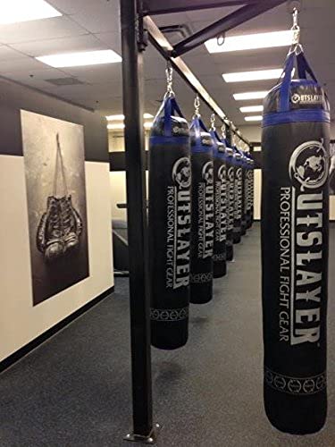 Muay Thai Punching Bag 6ft 150lbs Unfilled Made in USA - color: Black, size: Without Bottom D-Ring