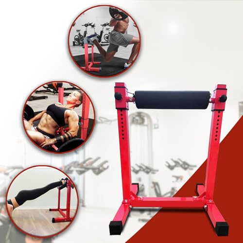 Bulgarian Split Squat Stand, Single Leg Squat Stand, Single Leg Squat Roller, Lower Body Specialty Machine for Home Gym - color: Red